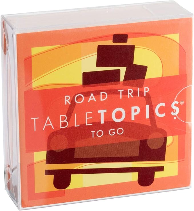TableTopics Road Trip to Go Conversation Cards for Families, 40 Questions for Fun & Connection with Kids in The Car, During Travel, & Game Night, Roadtrip Essential