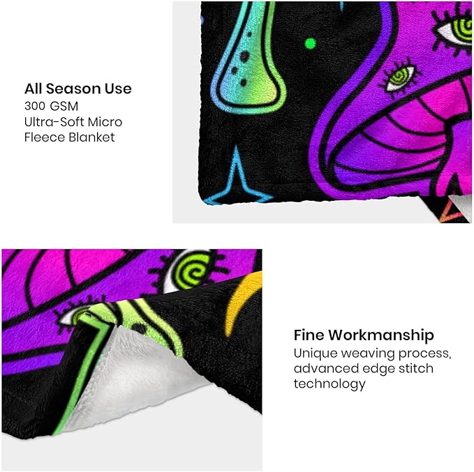 Mushroom Fleece Blankets Throw Blanket for Couch Gifts for Mushroom Lovers Soft Cozy Plush Bed Stuff Couch Living Room Decor for Kids Adults