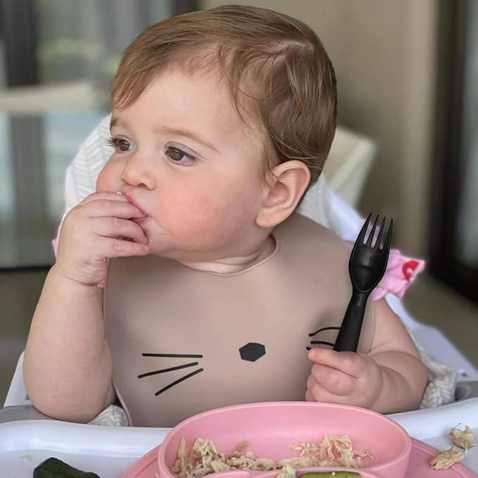 12 Pcs Kids Spoons and Forks Toddler Utensils Plastics Reusable Silverware Baby Cutlery Set Feeding Dinnerware Utensils BPA Free Microwave Dishwasher and Freezer Safe- Black