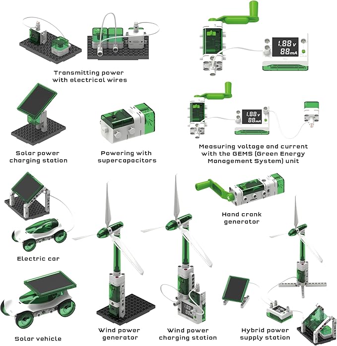 Thames & Kosmos Renewable Energy Lab STEM Experiment Kit, Hands-on Projects & Curriculum for Home & School Use, NGSS-Aligned, Build Models to Explore Clean Energy Generation & Consumption, Ages 8-18+