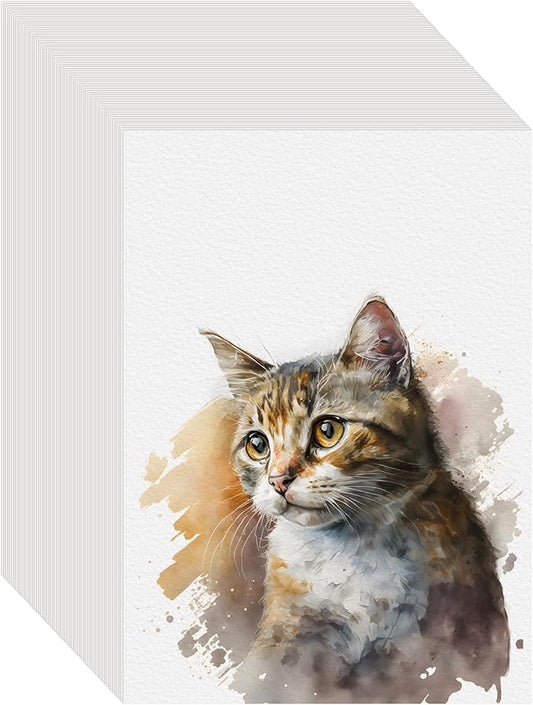 150PCS 5x7 Watercolor Paper Bulk, 140lb/300g Cold Press Thick Water Color Paper Pad for Kid Child Adult, White Art Paper for Drawing Painting Markers Gouache, Textured Cotton Paper Sheets
