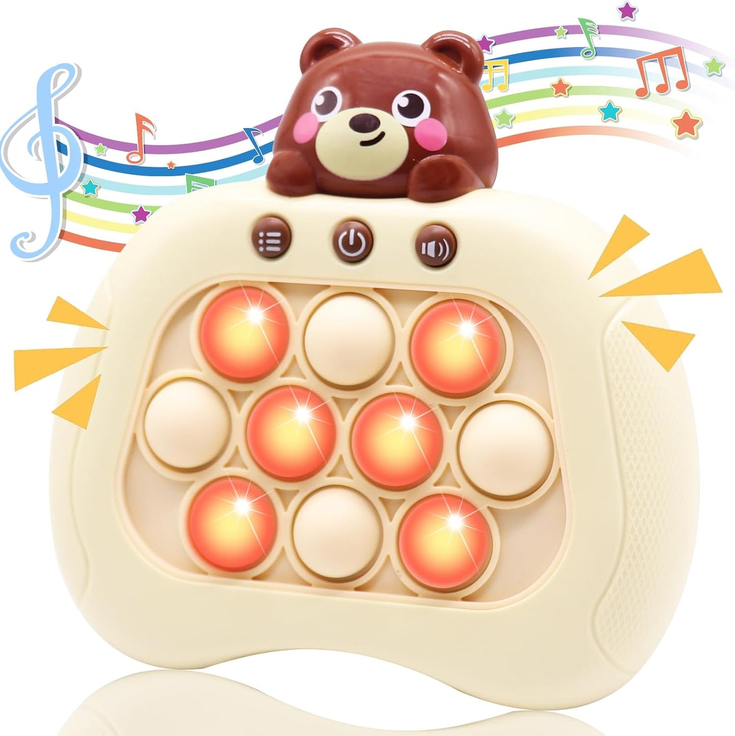 Pop-Fast-Push-Bubble-Game for Kids,Quick Push Console Game for Ages 3-12 for Boys and Girls,Handheld Puzzle Game Sensory Toys - Bear