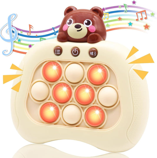 Pop-Fast-Push-Bubble-Game for Kids,Quick Push Console Game for Ages 3-12 for Boys and Girls,Handheld Puzzle Game Sensory Toys - Bear
