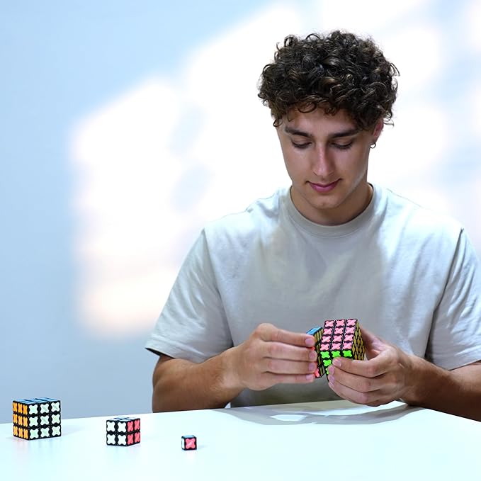 TOSY Magnet Cube 3x3 - 240 Magnets, 30 Blocks, 7 in 1: Puzzle Cube Game, Creative Building Blocks, Transformable Fidget Spinner, Infinity Cube, Magnet Tiles, UV Flashlight, Glowing STEM Toy, 2-Pack