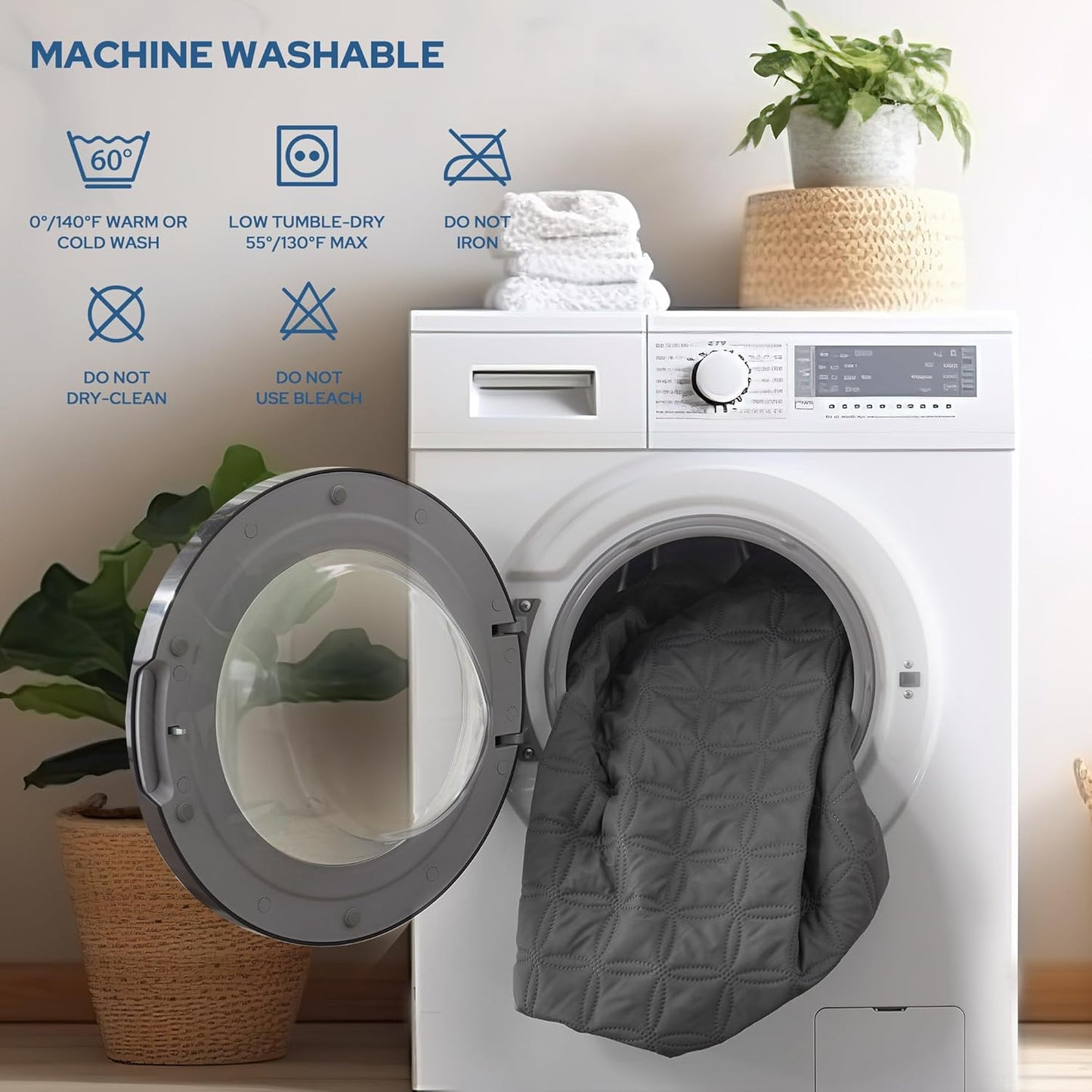 2 Pack Waterproof Mattress Protector, Twin Size Mattress Pad Noiseless with Deep Pocket Fitted for 6"-15", Breathable Dirt-Proof Single Bed Mattress Cover for Bedroom, Dorm Room (Gray)