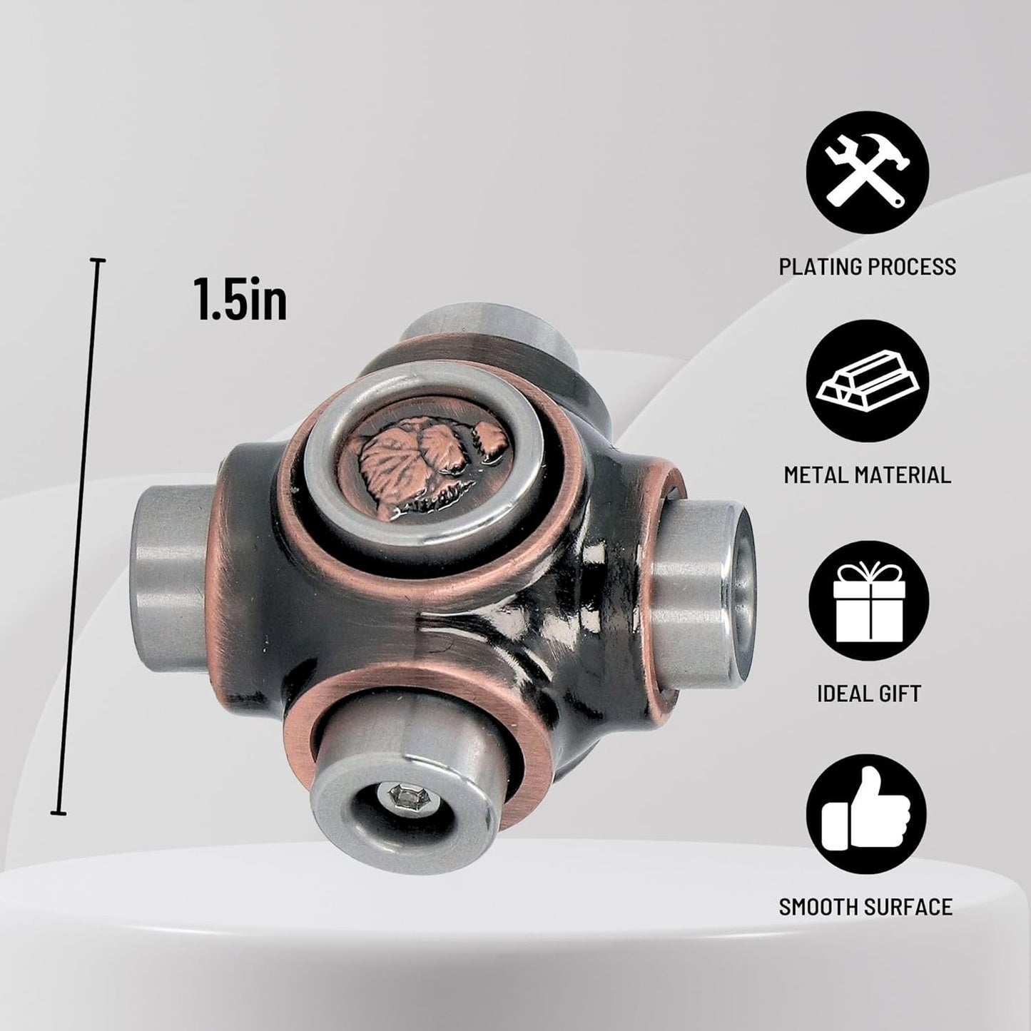 Metal Fidget Spinner, Hand Spinner Fidget Toys with Three Separate Rotation Axis for Adults Men, Infinite Rotary Spinner EDC Desk Stress Relief ADHD Birthday…