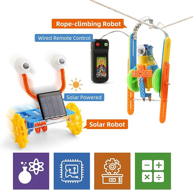 STEM Robotics Science Kits, Crafts for Boys 6-8 Girls 8-12, Robot Building Kit for Kids 8-10, Electronic Science Experiments Activities, Engineering Toys 7+ 6 7 8 9 10 11 12 + Year Old Gifts