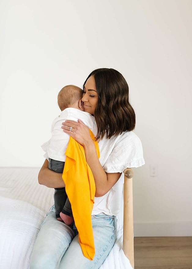 Copper Pearl Baby Swaddle Blanket - Premium Knit Baby Blanket, Large Soft Stretchy Receiving Blankets for Baby Boy and Girl, Swaddles for Newborn, Infant, and Toddler (Solar)