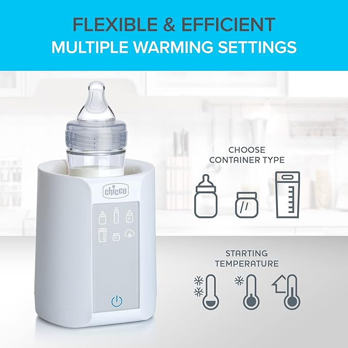 Chicco Digital Bottle Warmer & Sterilizer for Baby Bottles and Milk Bags | Eliminates 99.9% of Germs | 4 Heating Options | Digital Touchscreen| Automatic Shut-Off & Sound Alert (Pack of 2)