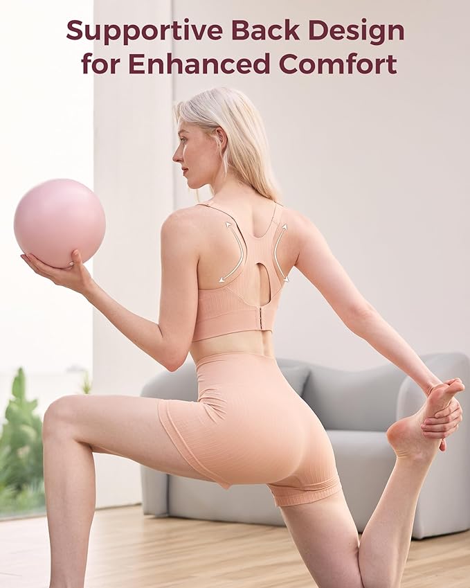 Momcozy Nursing Bras for Breastfeeding, Ribbed Maternity Bra with Racerback, Soft Stretchy Nursing Sports Bra for Yoga