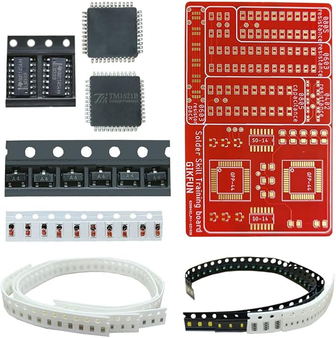Gikfun Advanced DIY SMD/SMT Soldering Practice Kit - Electronics Engineer Student Skill Training Board with Components EK2165