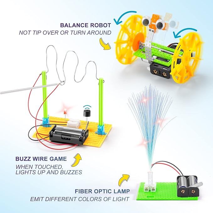 Science STEM Kits for Kids Age 8-12 6-8 12-14 10-12, STEM Toys for Ages 8-13, Boys Girls Crafts, Electronic Robotic Projects Experiments Engineering Activities, DIY Coding Robots 6 7 8 + Year Old