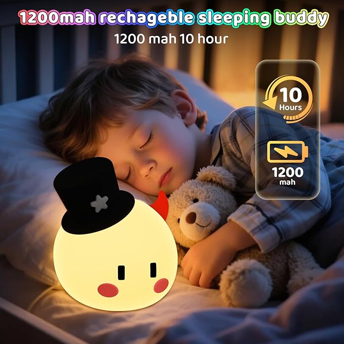 Monster Night Light for Kids, 8-Color Modes & Voice Controlled Light Lamps, Cute Soft Touch Silicone Portable Rechargeable Touch Nightlight for Breastfeeding, Bedroom Decor, Boys and Gifts for Girls