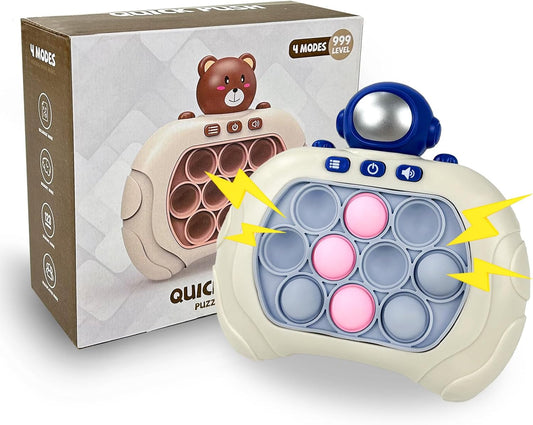 Toymaker Quick Push Game Console Handheld Game Toys Puzzle Popping Press Toy Interesting Push Bubble Fidget Stress Relief Toys Birthday Presents for 3+ Years Old Kids (Astronaut)