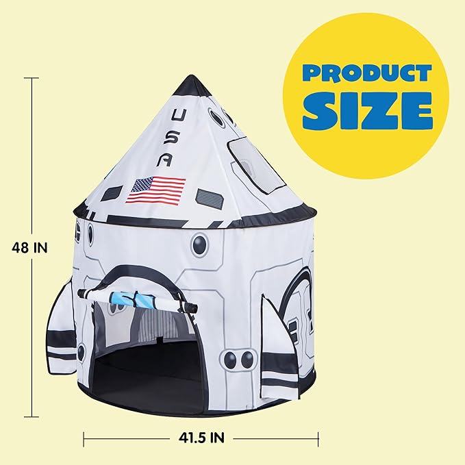 JOYIN Rocket Ship Play Tent Pop up Play Tent Kids Indoor Outdoor Spaceship Playhouse Tent Set