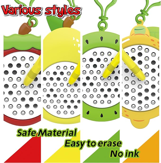 1PCS Strawberry Magnetic Drawing Board for Kids & Toddlers with Beads and Magnet Stylus Pen - Magnetic Travel Toy for Airplane & Car Ride Activities for Kids