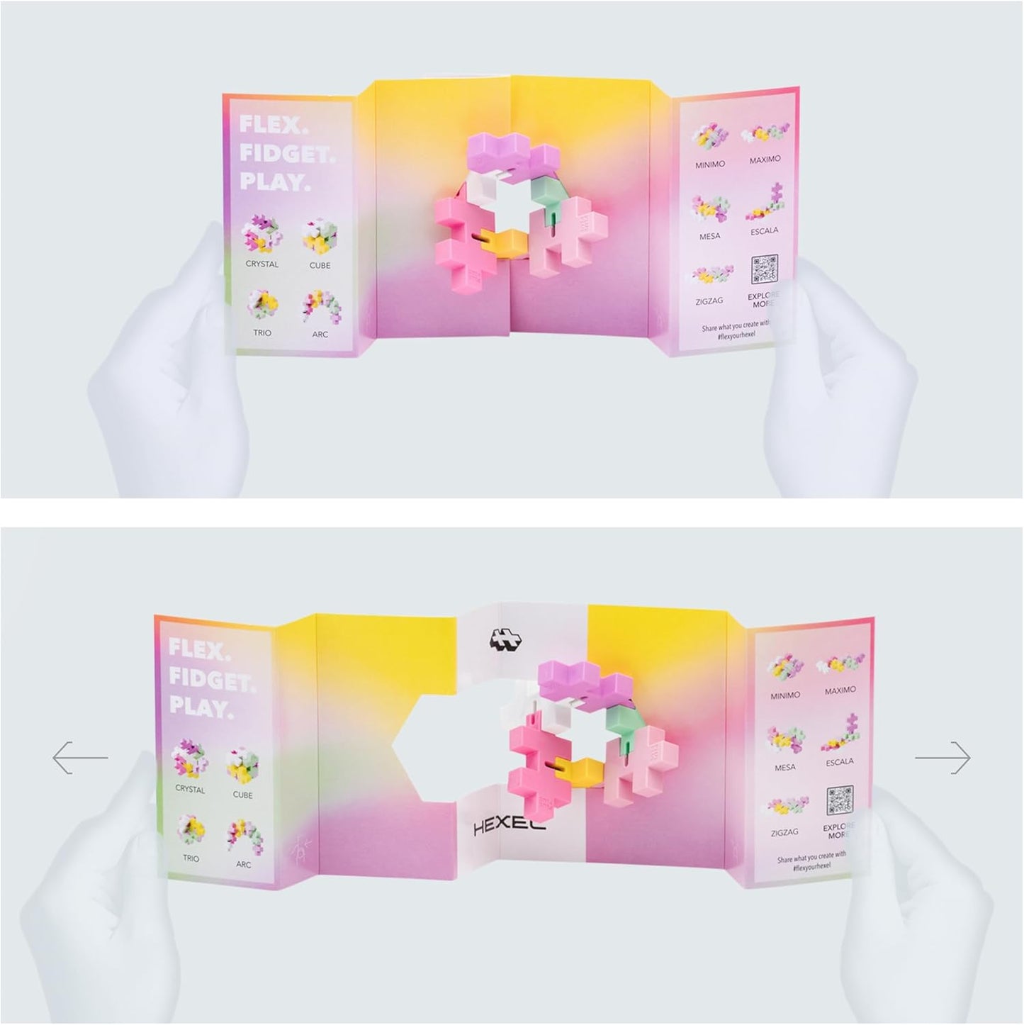 Plus-Plus - HEXEL Bubblegum - Fidget Sensory Puzzle Toy - Travel Friendly, Quiet Stress and Anxiety Relief for Kids/Adults