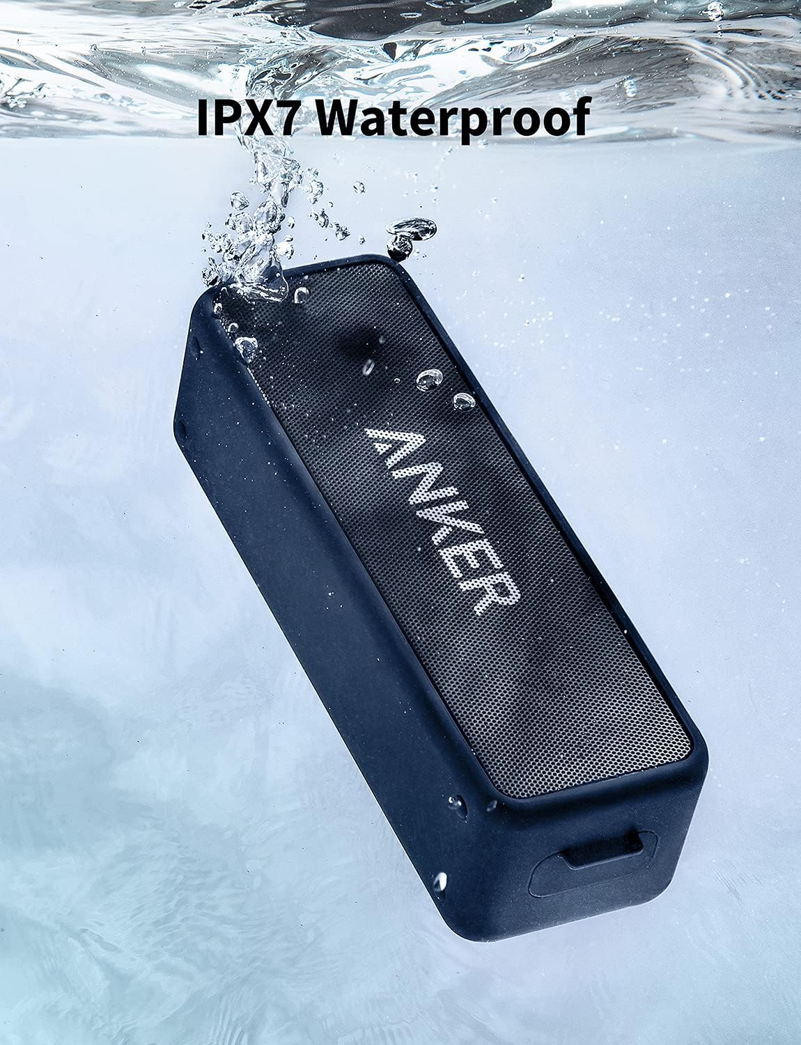 Anker Soundcore 2, 12W Dual-Driver, Portable Bluetooth Speakers for Daily Use, and Wireless, 24-Hour Playtime, IPX7 Water Resistant, Built in Mic, 66 ft Bluetooth Range- Navy Blue