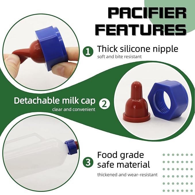 1000ML Baby Lamb Milk Feeder Bottle with Handle and Detachable Nipple,Calf Sheep Lamb Bottles for Baby Lambs Feeding Nursing Bottle Cup with a Replacement Nipple (1000ml)