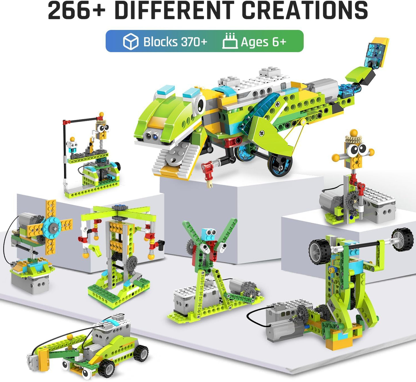 Coding Robot Toy for Kids 6+, 100+ in 1 APP Control Robots Building Toys, Programmable Scratch Coding Kit with 23 Video Courses,Birthday Children's Day Gift for Kids (370 Blocks)