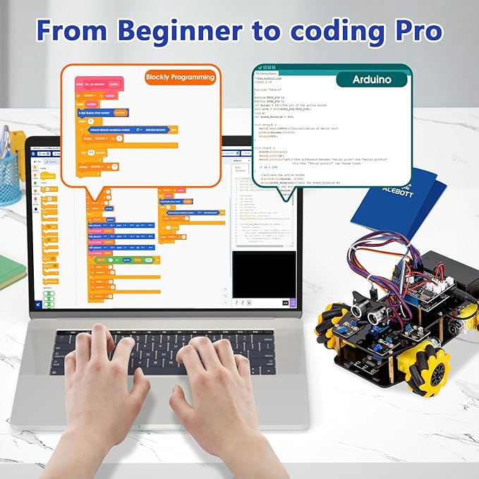Smart Robot Car Kit Compatible with Arduino, Robotics for Kids Ages 8-12 12-16, Electronic Programming Project/STEM Science Kits Coding Gifts for Adults and Youths