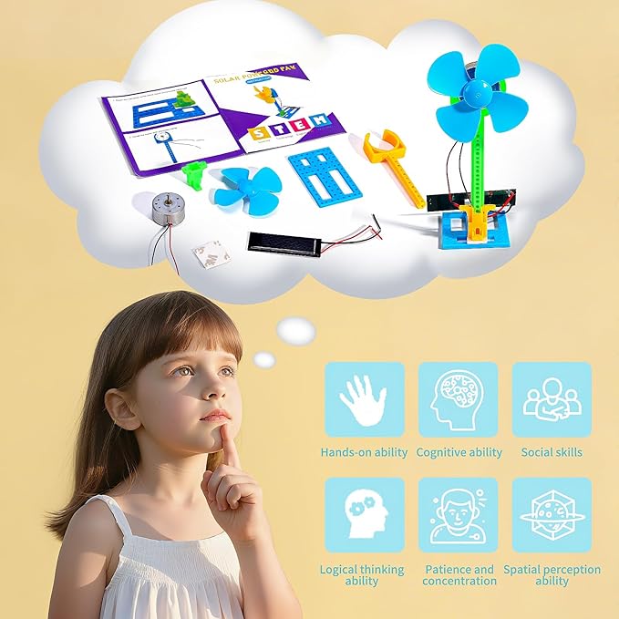 Bulk Stem Kits - 8 Set Solar Powered Fans, Science Kits for Kids Age 8-12 6-8 12-14 10-12, Stem Building Toys for Ages 8-13, Boys Girls Crafts for Kids, Classroom School Gifts Experiments Activities