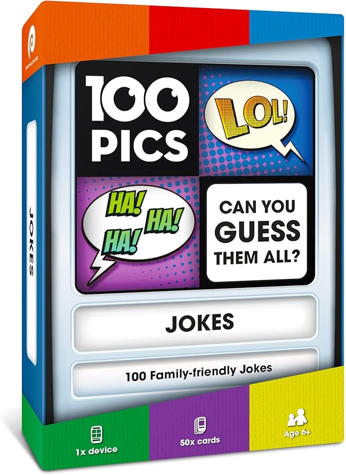 100 PICS Jokes Travel Game - Family Brain Teasers Pocket Puzzles for Kids and Adults POP08015