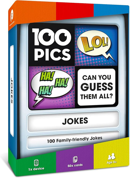 100 PICS Jokes Travel Game - Family Brain Teasers Pocket Puzzles for Kids and Adults POP08015