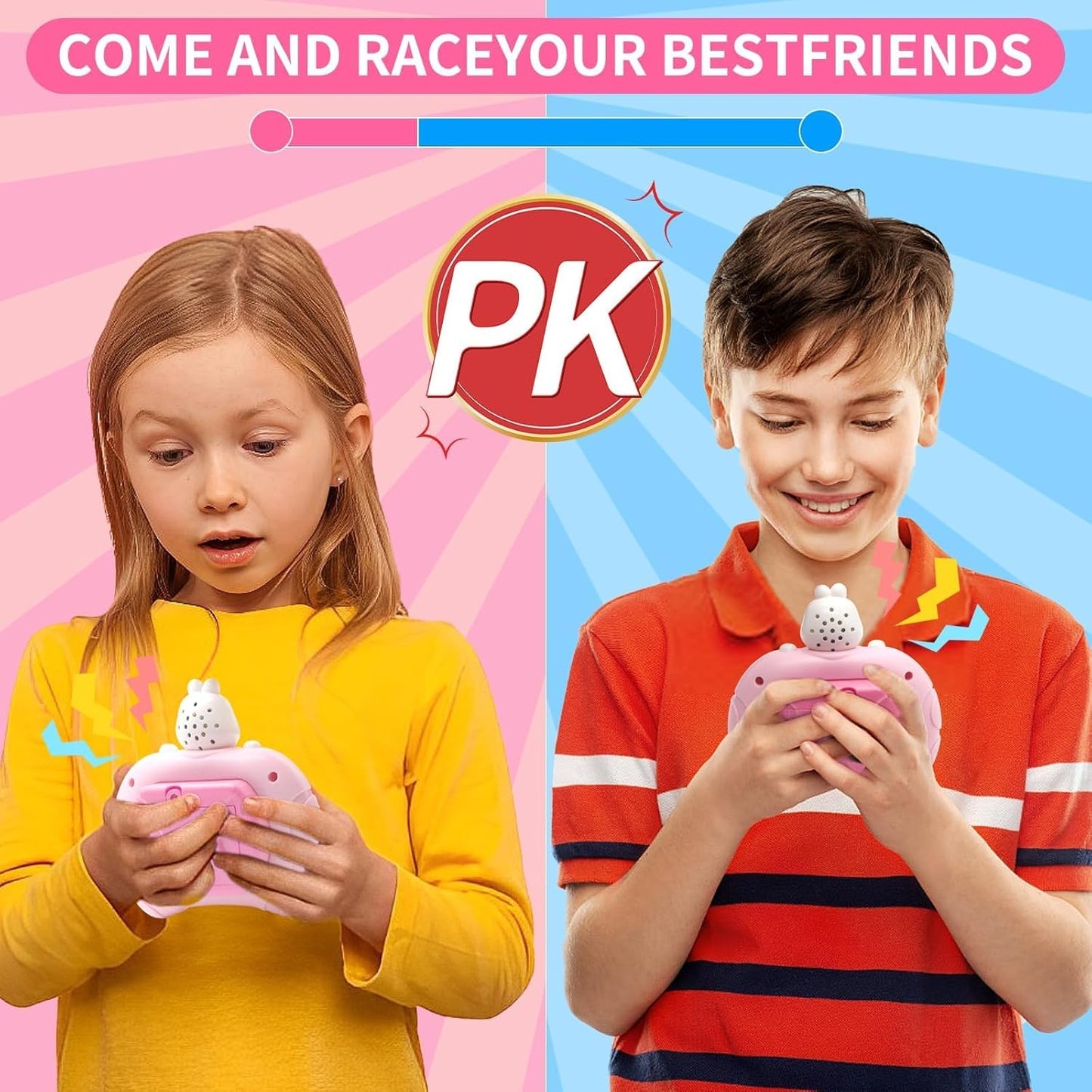 Pop Game Light Up Fidget Toy, Quick Push Bubble Game, Decompression Breakthrough Puzzle Pop Game Machine, Multiple Game Modes Toy for 3+ Years (Rabbit)