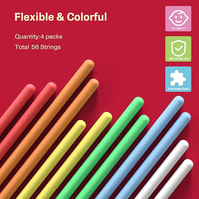 4Pcs Sensory Activity Board,Silicone Sensory Toys for Calming, Stress, Anxiety, ADHD, Autism,Fidget Toys for Inspire Kid's 3+ Creative Talents,Duble Sided Design Kids Busy Board