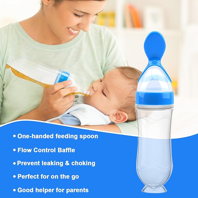 Food Feeder Baby Fruit Feeder Pacifier (3 Pcs) with 6 Different Sized Silicone Pacifiers 2 PCS Silicone Babies Food Dispensing Spoon 90ML with 2 Baby Spoons Bottle Brush Pacifier Clip