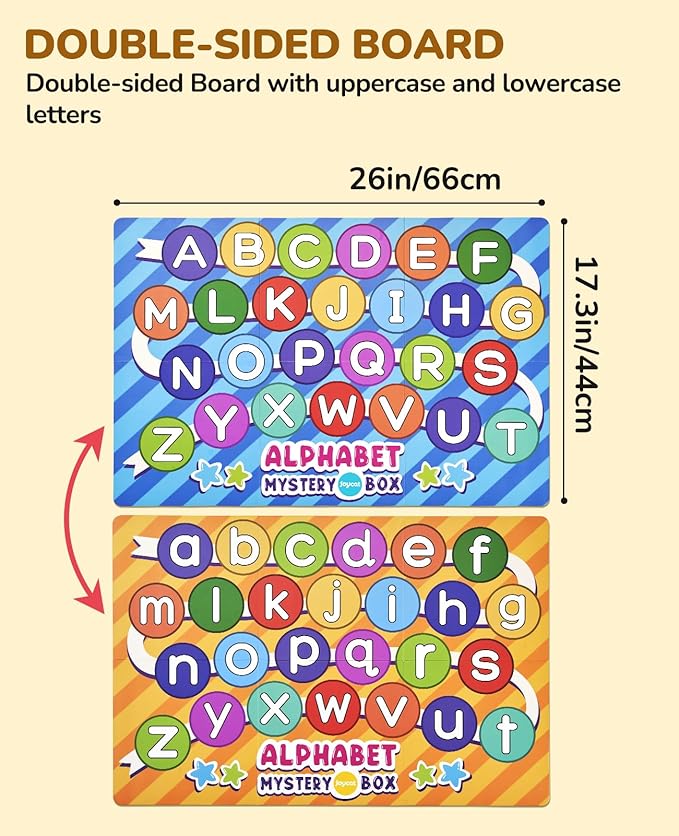 JoyCat Mystery Alphabet Box for Kids 52 PCS Letters Sorting Matching Game Activities Letter Sounds Fine Motor Learning Toys for Preschool Kindergarten Classroom - Halloween