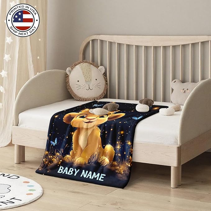 Ship Next Day, Personalized Baby Blanket – Printed in USA, Custom Baby Blanket for Boys & Girls, Baby Blanket with Name, Baby Shower, Easter, Christmas, Birthday Newborn & Toddler Gifts (Style 21)