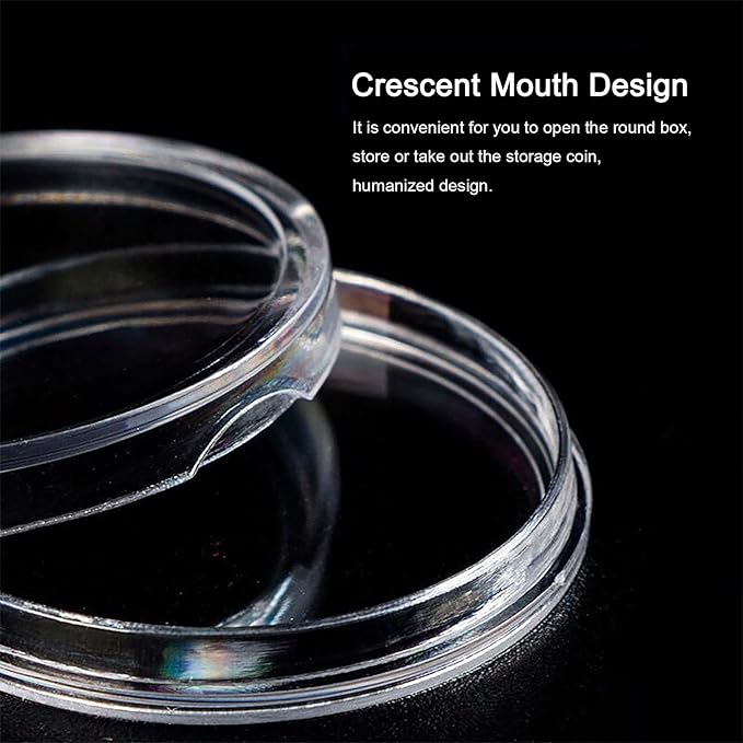 120 pcs 30mm Coin Capsules Coin Holders for Collectors, with Foam Gasket and Plastic Storage Organizer Box, 6 Sizes (17.9/19.1/21.2/24.3/26.5/30mm) Coin Case for Coin Collection Supplies (Black)