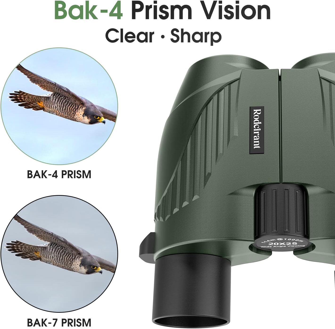 20X25 Compact Binoculars for Adults and Kids,Large Eyepiece Waterproof Binocular，Easy Focus Small Binoculars for Bird Watching,Hiking and Concert, Green