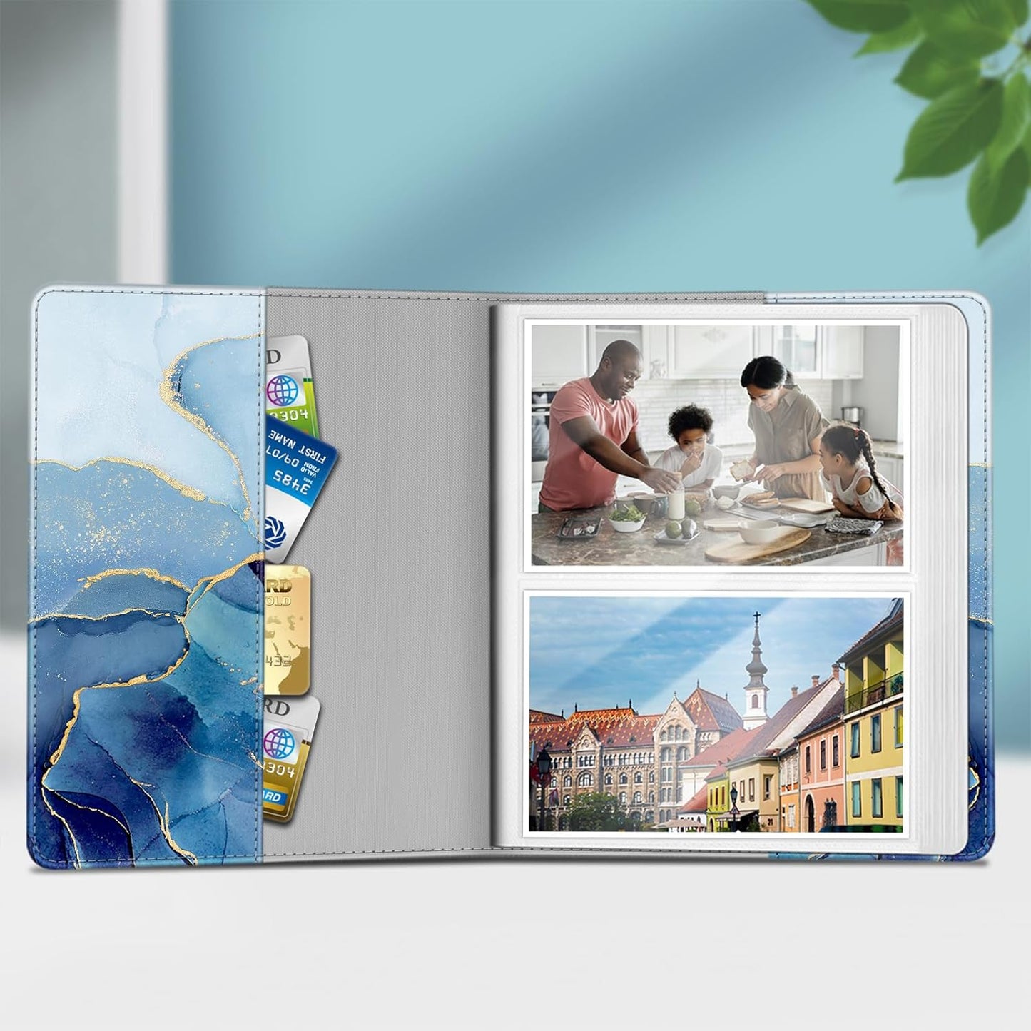 Fintie Photo Album for 4x6 Photos - 112 Pockets Vegan Leather Cover Memory Albums Book for Birthday Family Anniversary Vacation Pictures, Ocean Marble