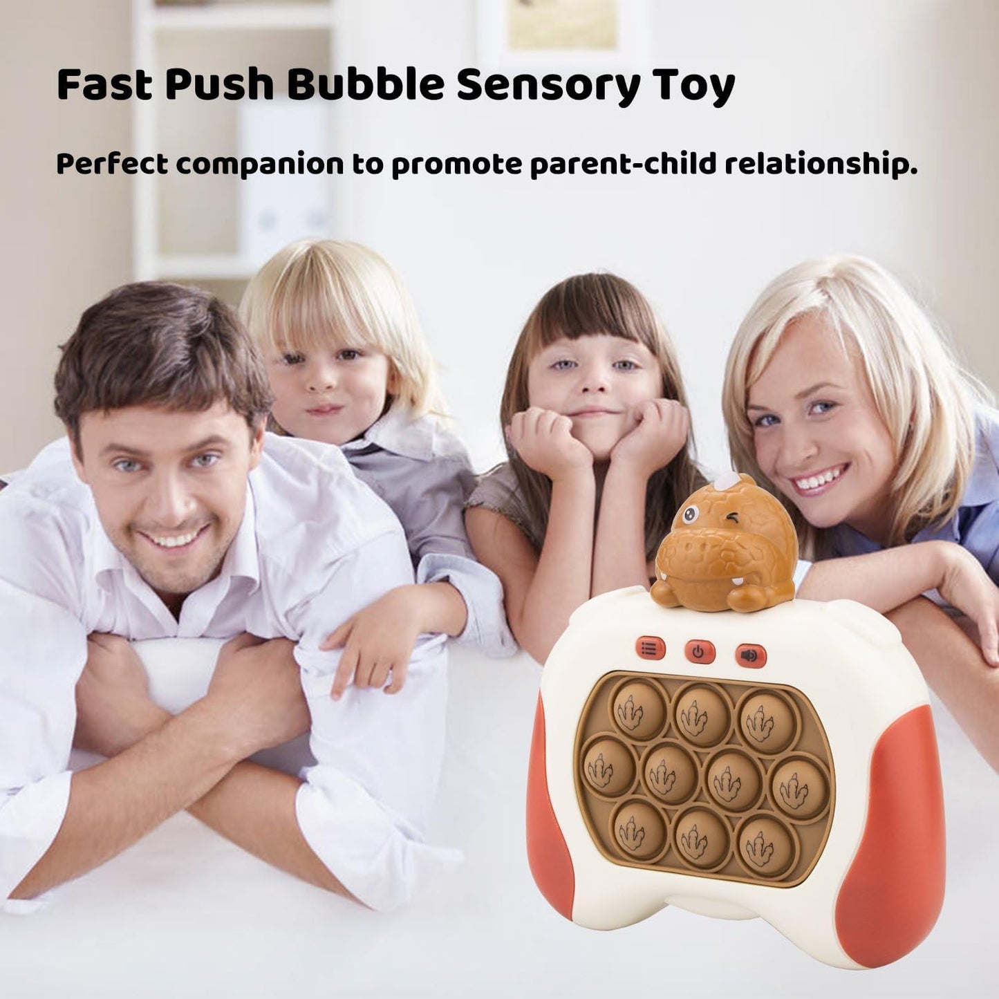 Fast Quick Push Bubble Pop Fidget Toy, Electronic Light Up Game Console, Cool Birthday Present for 6 7 8 9 10-12 Year Boys and Girls Pop Up Stress Relief Toy, Concentration Speed Puzzle Game for Kids