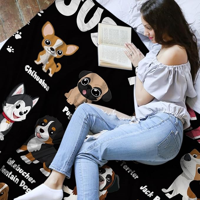 Puppy Blanket Gift for Lover, Dog Gifts for Women, Christmas Birthday Gift for Her Daughter, Just a Girl Who Loves Dogs, 50 * 60" Soft Warm for Sofa Bed Blankets