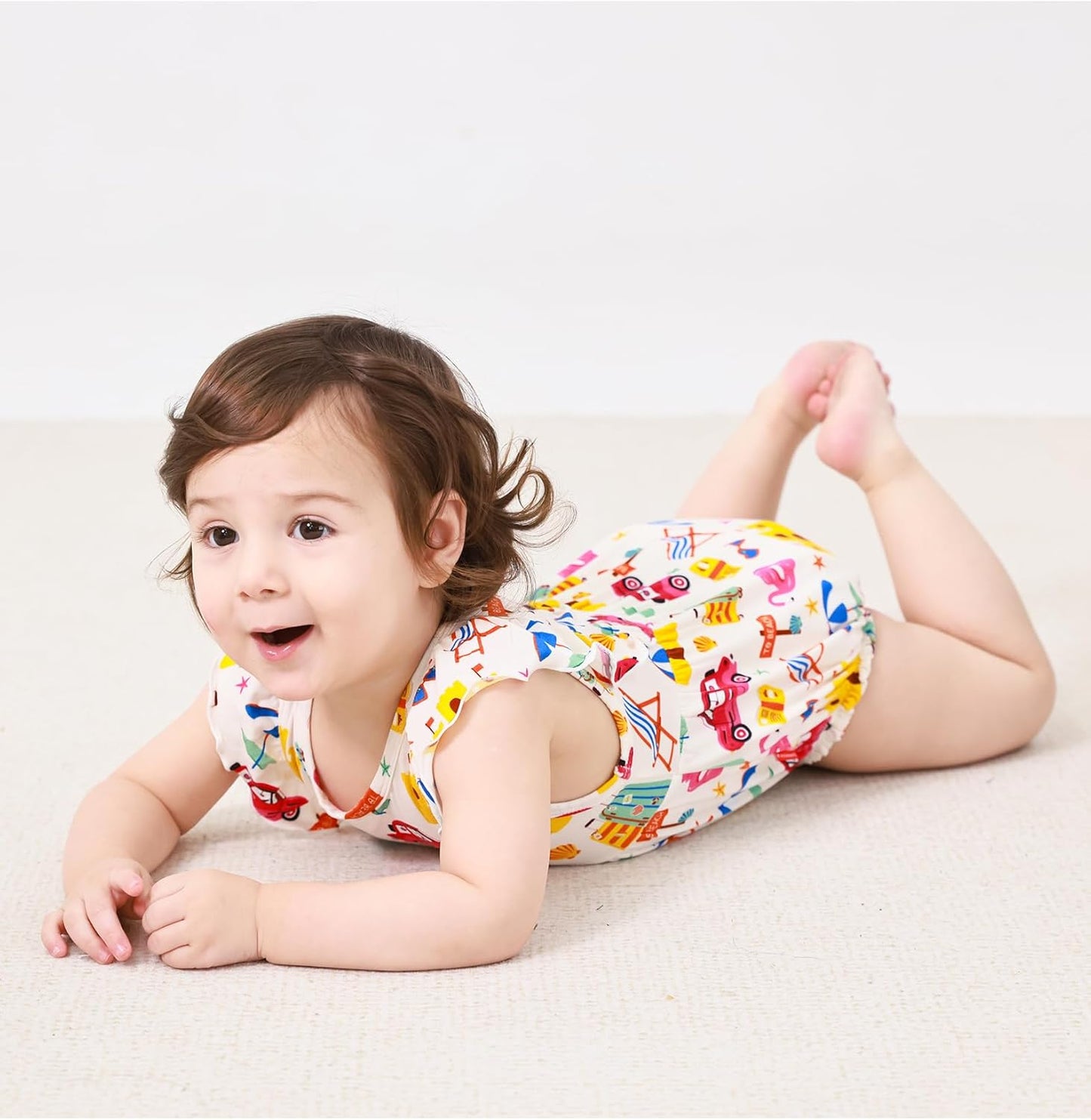 Bamboo Viscose Baby Romper Infant Girl Ruffle Sleeveless Newborn Baby Girl Bodysuit