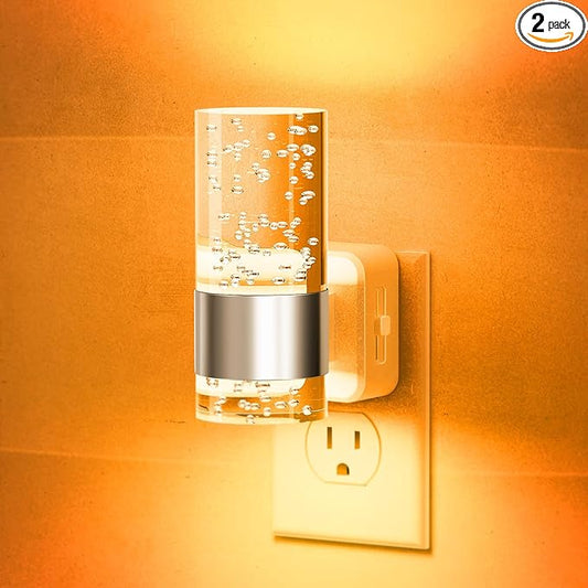 JandCase Night Light, Automatic Night Lights Plug into Wall, Dimmable LED Night Light with Adjustable Brightness, Night Lights Plug in with Auto Light Sensor, Amber for Bathroom Hallway Decor