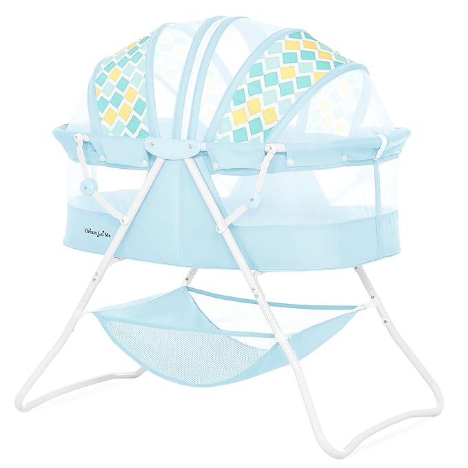 Karley Bassinet for Newborns | Award-Winning 2021 National Parenting Product & Mom’s Choice Winner | Portable Lightweight Bassinet with Adjustable Canopy, Dual-Sided Mattress & Storage Bag
