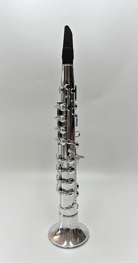 My First Toy Clarinet for Kids in Silver Finish with Standard Keys is a Great Learning Kid Toy Instrument and Teaching Tool for Children Ages 3+ BPA Free.
