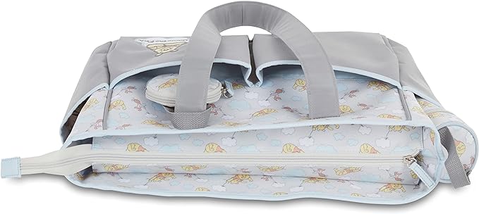 Disney Cudlie Diaper Tote Bag for Moms | Large Spacious Travel Diaper Tote for Baby Boy and Girl | 17-Inches Wide Multi-Functional Baby Bag with Cute Patterns