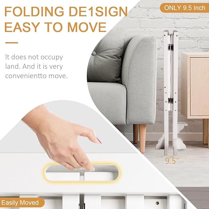 WOOD CITY Kitchen Step Stool Helper - Montessori Foldable Standing Tower for Toddlers with Safety Rail, Height Adjustable Ideal Helper for Learning New Skills, Natural Pure Pine Wood (White)