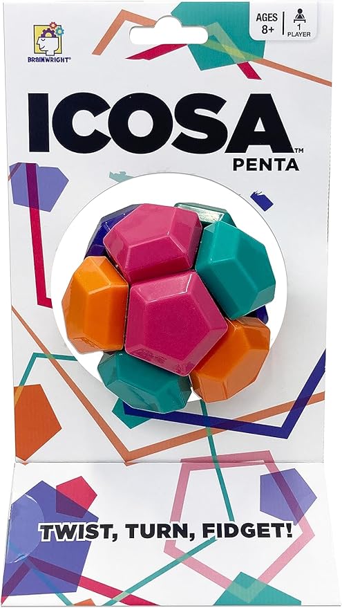 Brainwright - Icosa Penta - The Atomic Fidget Ball - Twist, Turn, Fidget! - Fidget Toy for Kids and Adults - Ages 8 and Up