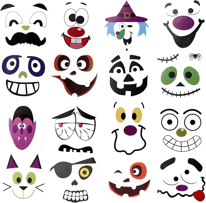 16 Kits Foam Pumpkin Craft Kits With Stickers for Kids Crafts Halloween Decoration