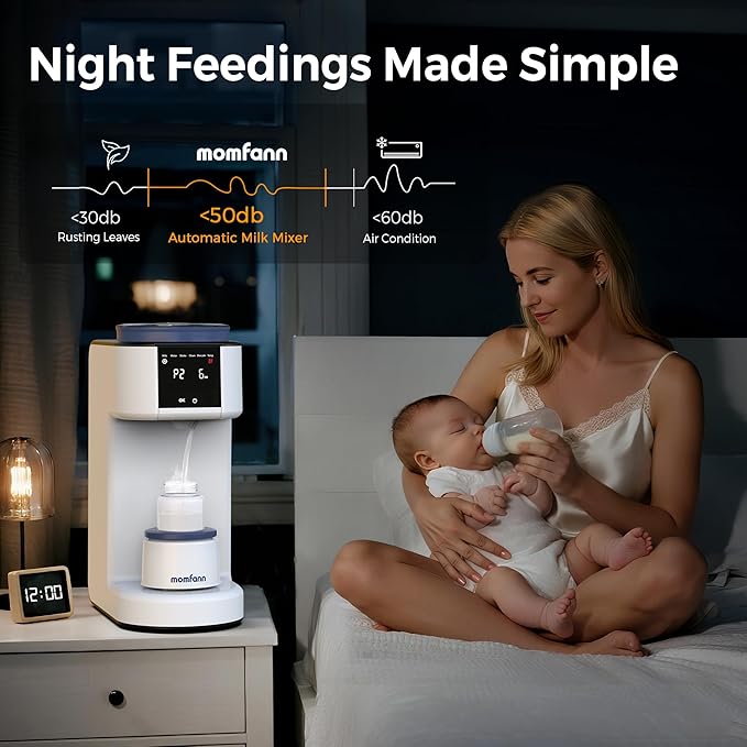 Automatic Baby Formula Maker – Fast Formula Dispenser for Instantly Mixing Warm Bottles with Precise Powder & Water Ratio, 3 Temp Settings, One-Touch Clean, Fits Most Bottles & Formula Brands