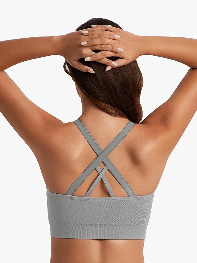 Angelhood Nursing Bras for Breastfeeding, Seamless Nursing Sports Bra Medium Impact Support Maternity Bras for Pregnancy