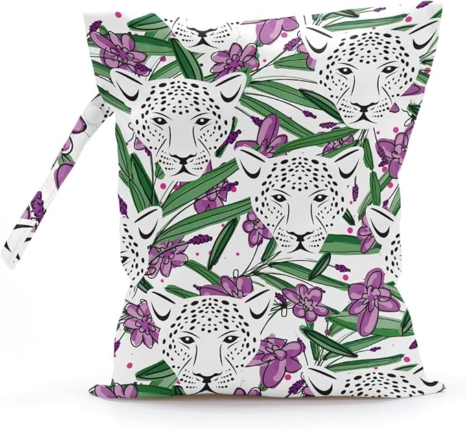 Wet Bag, Wet Dry Bag, Wet Bag for Swimsuit, Travel, Beach, Pool, Diapers, Dirty Yoga Gym Clothes, Makeup Bag, Waterproof Tropical Palm Leaves Decor Jungle Palm Leaf Favors