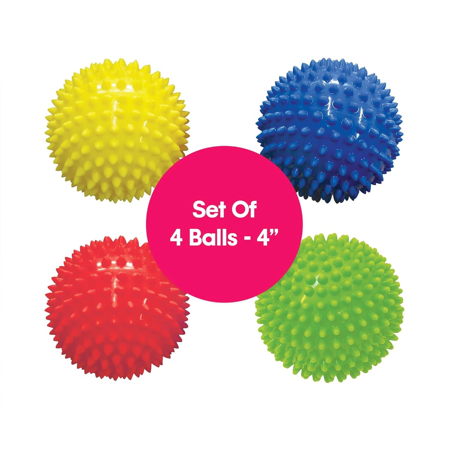 Edushape Original Sensory Ball for Baby - 4" Deflated with Pump - Solid Primary Color - Enhances Gross Motor Skills for Kids 6 Months & Up